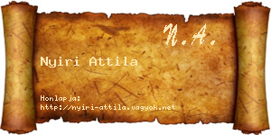 Nyiri Attila névjegykártya